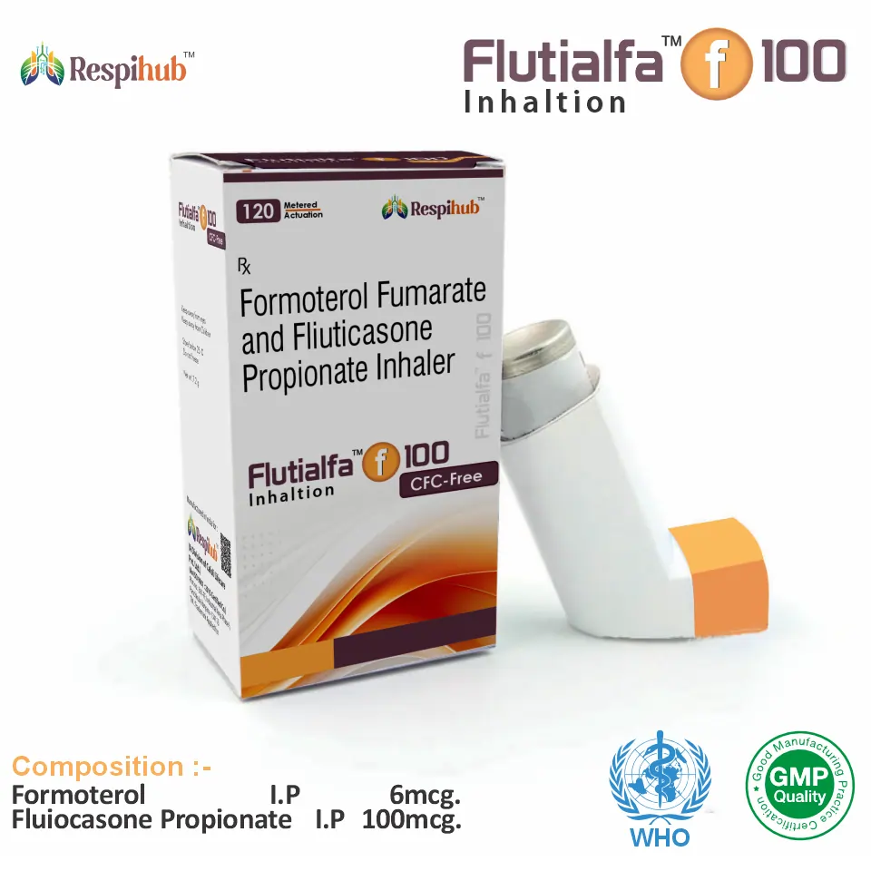 Formoterol 6mcg + Fluticasone Propionate 100mcg at the best price in PCD Pharma Franchise for asthma & COPD maintenance therapy.
